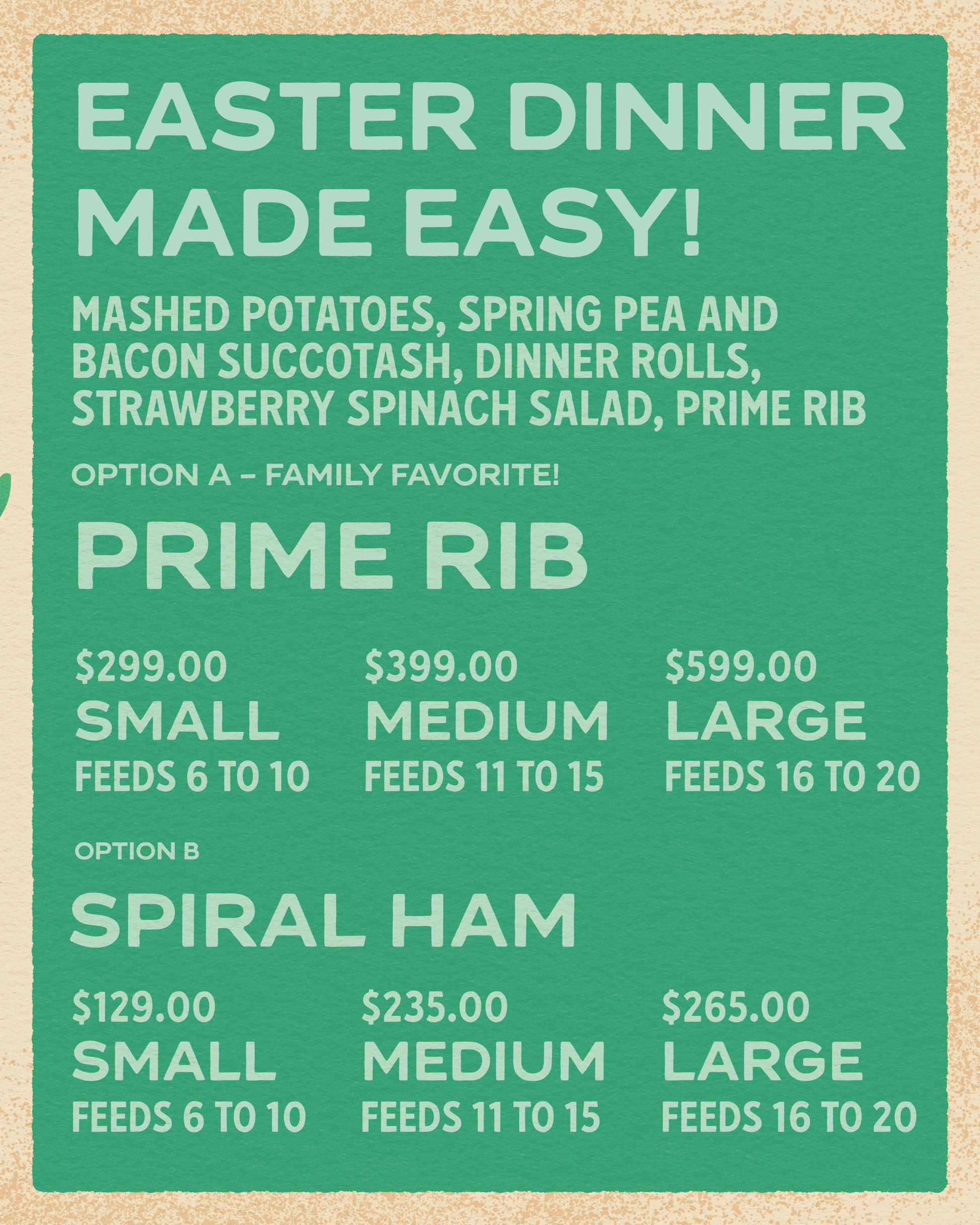 Easter Dinner Package