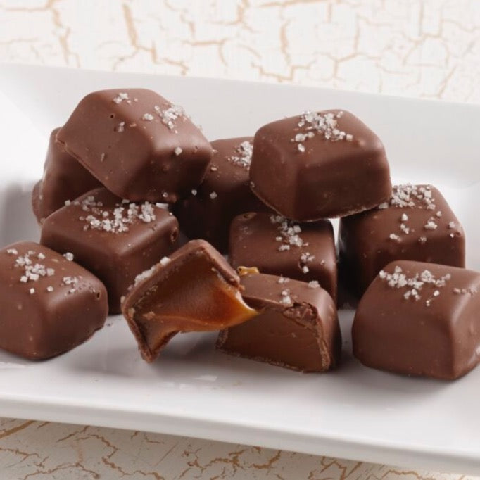 Milk Chocolate Vanilla Caramels with Sea Salt