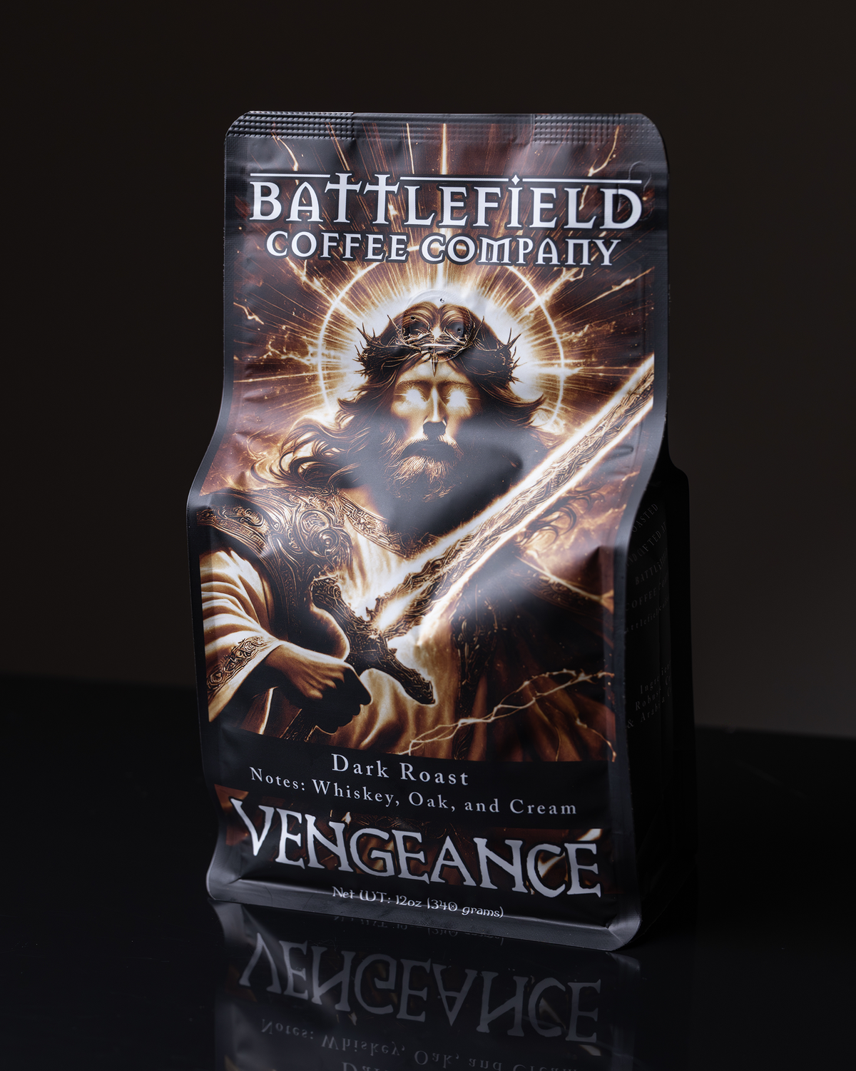 VENGEANCE dark roast coffee bag